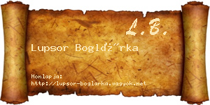 Lupsor Boglárka névjegykártya